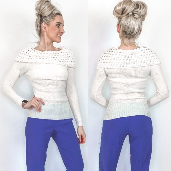 Charlotte Russe Sweaters - Cream Off Shoulder Sweater Top Shirt